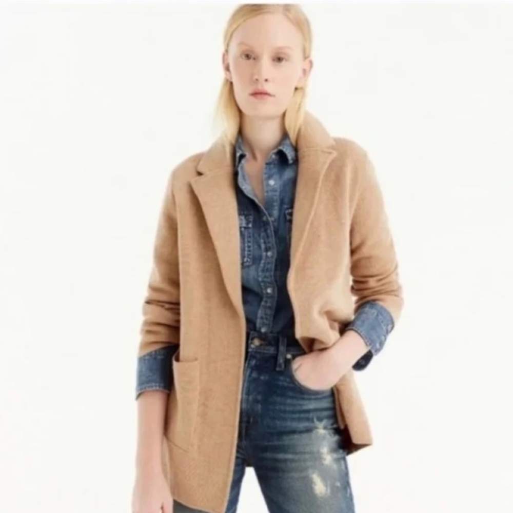 J.Crew Sophie Open-front Sweater Blazer - XS Camel